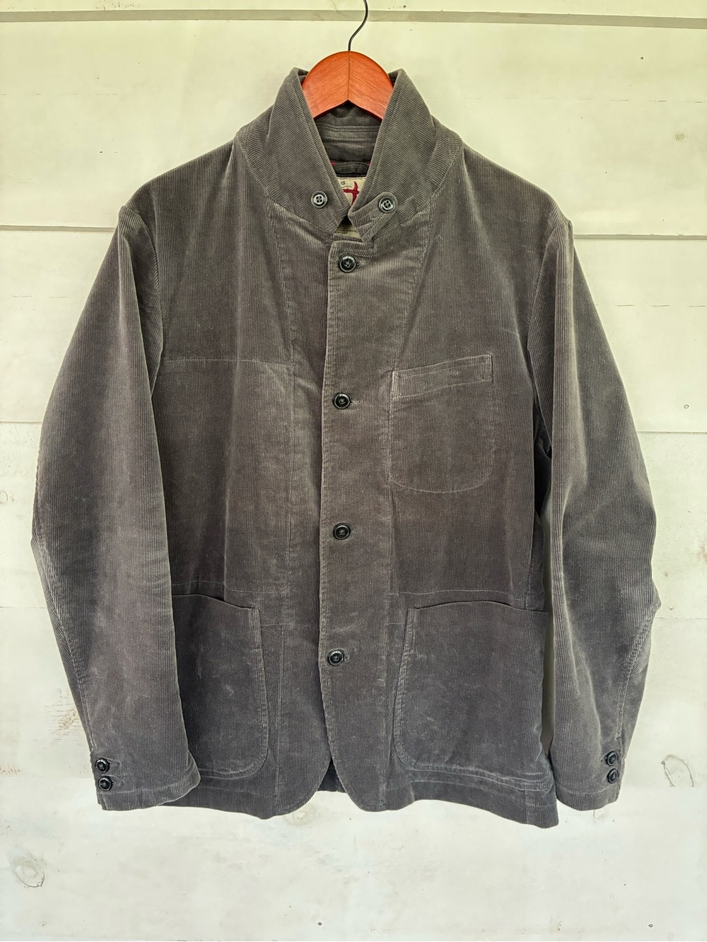 Huckberry Relwen Men's Corduroy Trap Blazer Charcoal Gray, Small